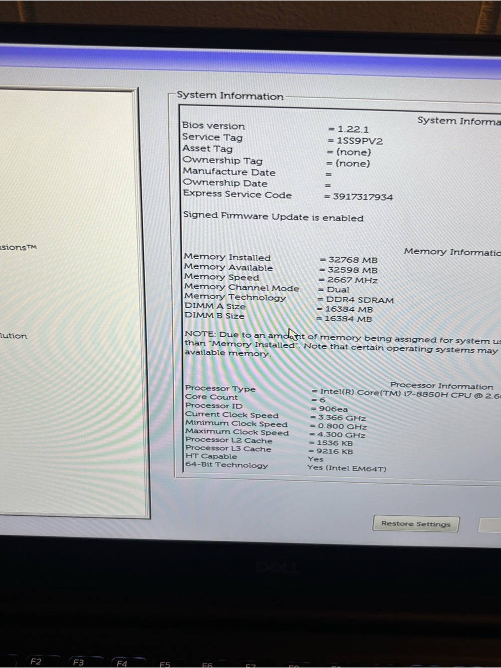 Dell Laptop with Black Chassis and Silver Keyboard Trim